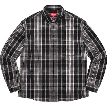 Camisas Supreme Pullover Plaid Flannel Negras | CL379EX